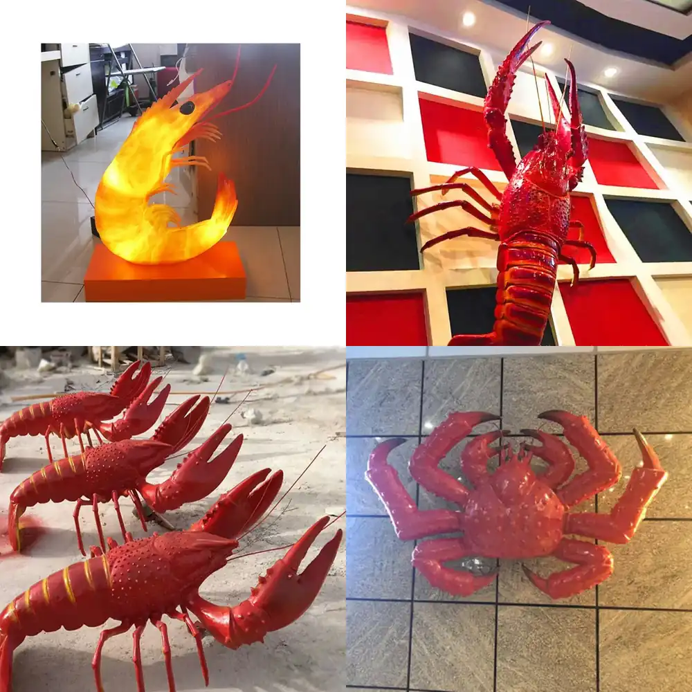 Marine Aquarium Home - Patung Udang Berkilau dari Fiberglass, Promo