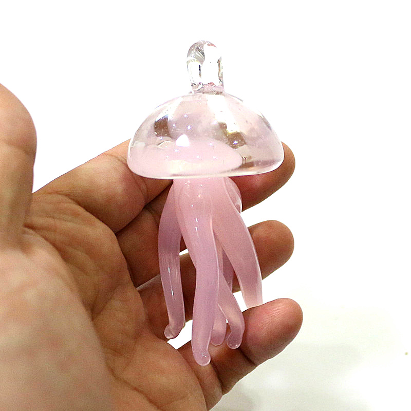 Marine Aquarium Home - Pink Ubur-ubur Kaca Liontin Lucu Hewan